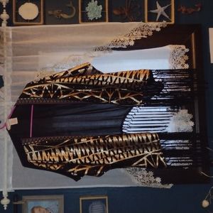 Gold and black sequined cardigan